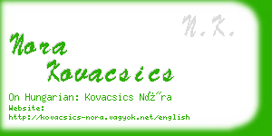 nora kovacsics business card